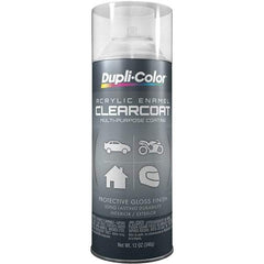Dupli-Color - Crystal Clear, Flat, Acrylic Enamel Spray Paint - 12 to 14 Sq Ft per Can, 12 oz Container - Exact Tool & Supply