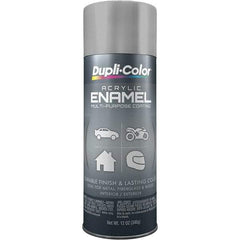 Dupli-Color - Medium Gray, Gloss, Acrylic Enamel Spray Paint - 12 to 14 Sq Ft per Can, 12 oz Container - Exact Tool & Supply