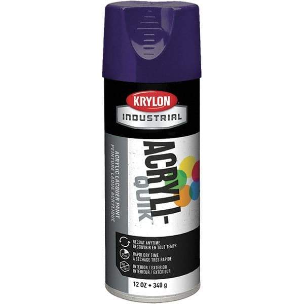 Krylon - Purple, 12 oz Net Fill, Gloss, Aerosol Spray Paint - 15 to 20 Sq Ft per Can, 16 oz Container - Exact Tool & Supply