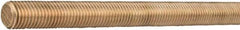 Made in USA - 1/4-20 UNC (Coarse), 6' Long, Bronze General Purpose Threaded Rod - Uncoated, Right Hand Thread - Exact Tool & Supply