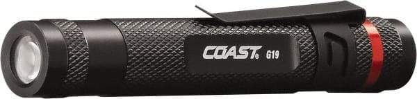 Coast Cutlery - White LED Bulb, 15 Lumens, Industrial/Tactical Flashlight - Black Aluminum Body, 1 AAA Battery Included - Exact Tool & Supply