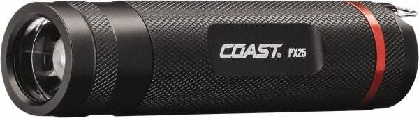 Coast Cutlery - White LED Bulb, 275 Lumens, Industrial/Tactical Flashlight - Black Aluminum Body, 3 AAA Batteries Included - Exact Tool & Supply