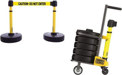 Banner Stakes - 42-5/16" High Plastic Pedestrian Barrier - 15' Long Rope - Exact Tool & Supply
