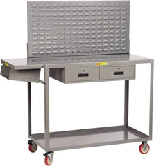 Little Giant - Mobile Workstation - Steel, Fixed Leg, Gray, 61-1/2" Long x 24" Deep x 66" High - Exact Tool & Supply