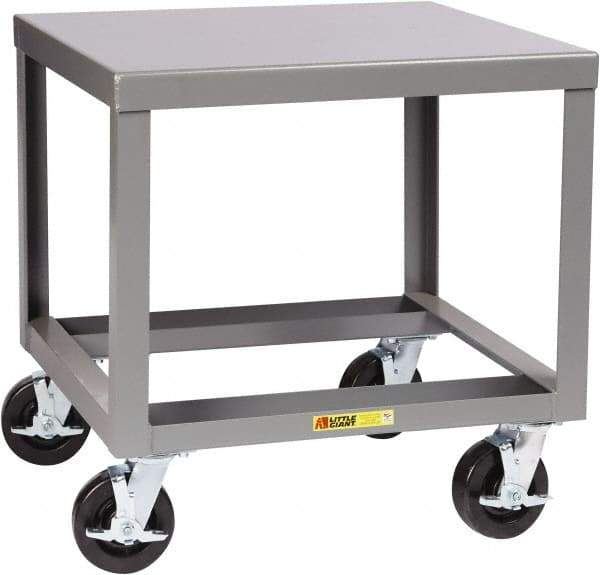 Little Giant - Heavy Duty Mobile Machine Table - Steel, Fixed Leg, Gray, 36" Long x 30" Deep x 36" High - Exact Tool & Supply