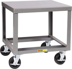 Little Giant - Heavy Duty Mobile Machine Table - Steel, Fixed Leg, Gray, 30" Long x 22" Deep x 30" High - Exact Tool & Supply