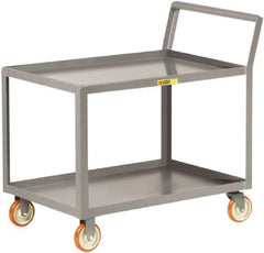 Little Giant - 1,200 Lb Capacity, 24" Wide x 40" Long x 38-3/4" High Shelf Cart - 2 Shelf, Steel, 2 Rigid/2 Swivel Casters - Exact Tool & Supply