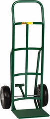 Little Giant - 600 Lb Capacity 47" OAH Hand Truck with Foot Kick - 12 x 14" Base Plate, Continuous Handle, Steel, Flat-Free Microcellular Foam Wheels - Exact Tool & Supply