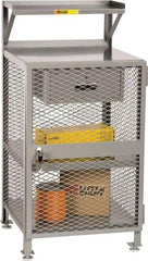 Little Giant - 1 Drawer Enclosed Shop Desk - 36 Inch Wide x 24 Inch Deep x 52 Inch High, Gray - Exact Tool & Supply