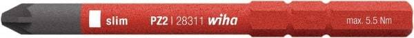 Wiha - 6mm Drive, #2 Pozidriv Screwdriver Bit - 75mm OAL - Exact Tool & Supply