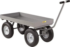 Little Giant - 3,000 Lb Capacity Steel Wagon Truck - Steel Deck, 30" OAW, 60" Platform Length x 18-1/2" Platform Height, Pneumatic Casters - Exact Tool & Supply