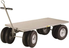 Little Giant - 3,000 Lb Capacity Steel 8 Wheeler Wagon Truck - Steel Deck, 30" OAW, 60" Platform Length x 18-1/4" Platform Height, Pneumatic Casters - Exact Tool & Supply