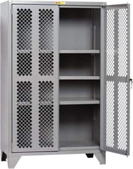 Little Giant - 3 Shelf Visible Storage Cabinet - Steel, 48" Wide x 30" Deep x 78" High, Gray - Exact Tool & Supply