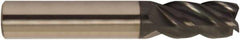 Accupro - 1/4", 4 Flute, Single End, Solid Carbide, 0.02" Corner Radius End Mill - 2-1/2" OAL, 38° Helix, Right Hand Flute, 3/4" LOC, Right Hand Cut - Exact Tool & Supply