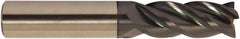 Accupro - 5/16", 7/16" LOC, 5/16" Shank Diam, 2" OAL, 4 Flute, Solid Carbide Square End Mill - Single End, AlTiCrN Finish, Spiral Flute, 38° Helix, Centercutting, Right Hand Cut, Right Hand Flute, Series HS - Exact Tool & Supply