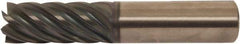 Accupro - 7/16", 2-3/4" LOC, 7/16" Shank Diam, 5" OAL, 7 Flute, Solid Carbide Square End Mill - Single End, AlTiCrN Finish, Spiral Flute, 38° Helix, Right Hand Cut, Right Hand Flute, Series HS - Exact Tool & Supply