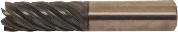 Accupro - 1", 4-1/8" LOC, 1" Shank Diam, 7" OAL, 7 Flute, Solid Carbide Square End Mill - Single End, AlTiCrN Finish, Spiral Flute, 38° Helix, Right Hand Cut, Right Hand Flute, Series HS - Exact Tool & Supply