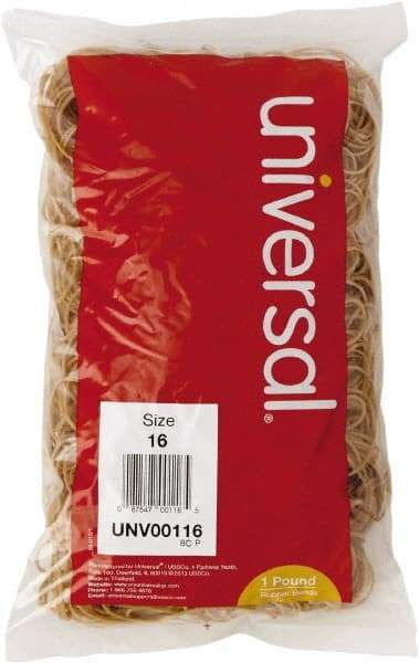 UNIVERSAL - 2-1/2" Circumference, 0.06" Wide, Standard Office Rubber Band Strapping - 1,900 Pieces - Exact Tool & Supply