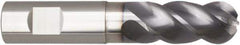Niagara Cutter - 1" Diam, 2" LOC, 4 Flute Solid Carbide Ball End Mill - AlTiN Finish, Single End, 5" OAL, 1" Shank Diam, Spiral Flute - Exact Tool & Supply