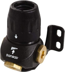 Transair - 7/8" ID, 25mm OD, Three Port Wall Bracket - Plastic, 232 Max psi, 1/2 & 1/4 Female NPT, 3-5/16" Long - Exact Tool & Supply