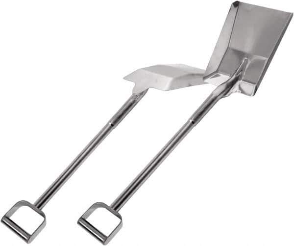 SANI-LAV - 12-1/2" High x 9-1/2" Wide Tapered Steel Shovel - 40" Long Steel D-Grip Handle, No Step - Exact Tool & Supply