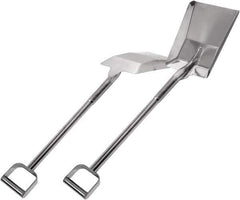 SANI-LAV - 12-1/2" High x 9-1/2" Wide Tapered Steel Shovel - 40" Long Steel D-Grip Handle, No Step - Exact Tool & Supply