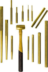 Mayhew - 15 Piece Punch & Chisel Set - 3/8 to 1/2" Chisel, 1/8 to 3/4" Punch, Round Shank - Exact Tool & Supply