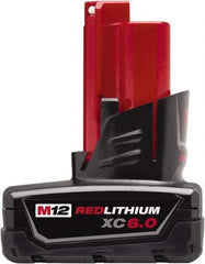Milwaukee Tool - 12 Volt Lithium-Ion Power Tool Battery - 6 Ahr Capacity, Series M12 REDLITHIUM XC - Exact Tool & Supply