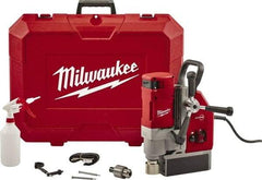 Milwaukee Tool - 1-5/8" Chuck, 5.125" Travel, Portable Electromagnetic Drill Press - 470-730 RPM, 13 Amps, 2.3 hp, 1750 Watts - Exact Tool & Supply
