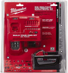 Milwaukee Tool - 18 Volt Lithium-Ion Power Tool Battery - 9 Ahr Capacity, Series M18 XC RED - Exact Tool & Supply