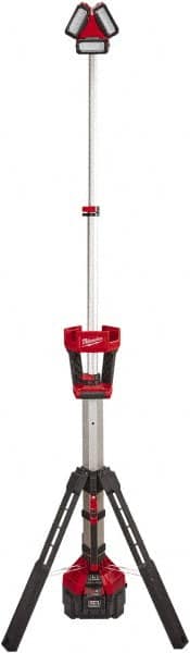 Milwaukee Tool - Cordless Work Lights; Voltage: 18 ; Run Time: 8 Hrs. ; Lumens: 3000 ; Color: Red/ Black ; Includes: (1)?M18? ROCKET? Tower Light/Charger?(2136-20) ; PSC Code: 6210 - Exact Tool & Supply