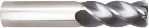 Niagara Cutter - 20mm, 40mm LOC, 20mm Shank Diam, 105mm OAL, 4 Flute, Solid Carbide Square End Mill - Single End, AlTiN Finish, Helical Flute, Variable° Helix, Centercutting, Right Hand Cut, Right Hand Flute, Series STR440M.2 - Exact Tool & Supply