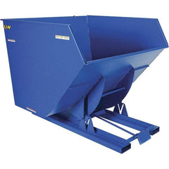 Vestil - 6,000 Lb Load Capacity, 4 Cu Yd, Steel Self-Dumping Hopper - 72-11/16" Wide x 79-3/8" Long x 64-3/8" High, Blue - Exact Tool & Supply