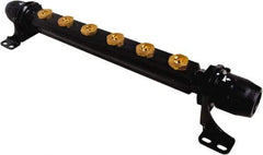 Transair - 7/8" ID, Plastic 6 Port 25mm Push-to-Connect Air Hose Manifold - 232 Max psi, 18-1/4" Long - Exact Tool & Supply