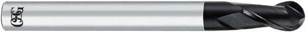 OSG - 7mm Diam, 14mm LOC, 2 Flute Solid Carbide Ball End Mill - WXL Finish, Single End, 140mm OAL, 6mm Shank Diam - Exact Tool & Supply