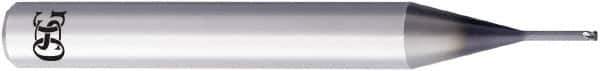 OSG - 1mm, 4 Flute, Single End, Solid Carbide, 0.1mm Corner Radius End Mill - 50mm OAL, 30° Helix, Right Hand Flute, 0.4mm LOC, Right Hand Cut, 12mm Extended Reach - Exact Tool & Supply