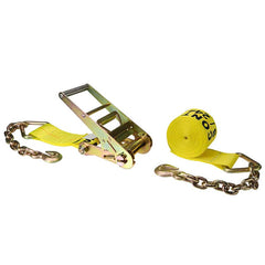 US Cargo Control - Slings & Tiedowns (Load-Rated); Type: Ratchet Tie Down ; Length (Feet): 20 ; Basket Capacity (Lb.): 5400 ; Material: Polyester ; Color: Yellow - Exact Tool & Supply