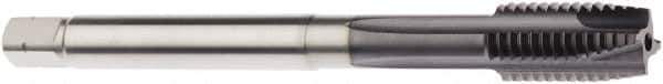 Seco - M27x3.00 Metric 4 Flute 6HX Modified Bottoming Spiral Flute Tap - Powdered Metal, AlTiN Finish, 160mm OAL, Right Hand Flute, Right Hand Thread, H6 - Exact Tool & Supply