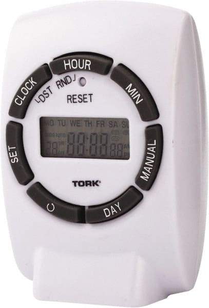 TORK nsi - 7 Day Indoor Digital Electrical Timer - 20 On/Off, 125 VAC, 1,875 Watts, 20 Modes - Exact Tool & Supply