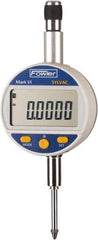 Fowler - 0 to 25mm Range, 0.00005" Graduation, Electronic Drop Indicator - Center Lug Back, Accurate to 0.00016", Inch & Metric System, LCD Display - Exact Tool & Supply