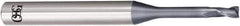 OSG - 2.5mm, 3.7mm LOC, 4mm Shank Diam, 45mm OAL, 2 Flute, Solid Carbide Square End Mill - Single End, WXL Finish, 30° Helix, Centercutting, Right Hand Cut, Right Hand Flute - Exact Tool & Supply