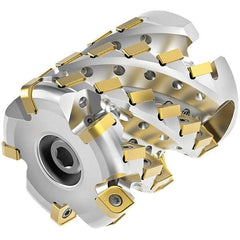 Kennametal - 28 Inserts, 2" Cut Diam, 3/4" Arbor Diam, 2.1415" Max Depth of Cut, Indexable Square-Shoulder Face Mill - 0° Lead Angle, 2-1/2" High, SNHJ1004.. Insert Compatibility, Through Coolant, Series HARVI Ultra 8X - Exact Tool & Supply