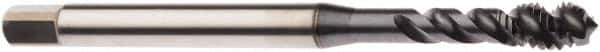 Seco - M5x0.80 Metric 3 Flute 6H Modified Bottoming Spiral Flute Tap - Cobalt, TiCN Finish, 2.7559" OAL, Right Hand Flute, Right Hand Thread, H6 - Exact Tool & Supply