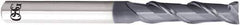 OSG - 2.9mm, 11.6mm LOC, 4mm Shank Diam, 50mm OAL, 2 Flute, Solid Carbide Square End Mill - Single End, WXL Finish, 40° Helix, Centercutting, Right Hand Cut, Right Hand Flute, Series 3723 - Exact Tool & Supply
