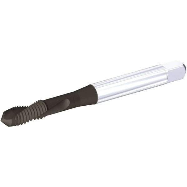 Kennametal - M8x1.25 Metric Coarse, 3 Flute, TiN/CrC/C Finish, Vanadium High Speed Steel Spiral Point Tap - Plug Chamfer, Right Hand Thread, 90mm OAL, 0.59" Thread Length, 8.08mm Shank Diam, 6H Class of Fit, Series T672 - Exact Tool & Supply