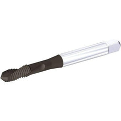 Kennametal - M8x1.25 Metric Coarse, 3 Flute, TiN/CrC/C Finish, Vanadium High Speed Steel Spiral Point Tap - Plug Chamfer, Right Hand Thread, 90mm OAL, 0.59" Thread Length, 8.08mm Shank Diam, 6H Class of Fit, Series T672 - Exact Tool & Supply