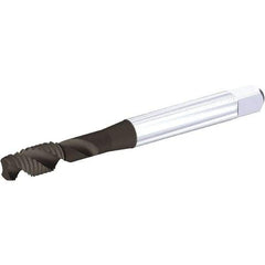 Kennametal - 7/16-14 UNC 3 Flute 3B Modified Bottoming Spiral Flute Tap - Vanadium High Speed Steel, TiN/CrC/C Finish, 100mm OAL, Right Hand Flute, Right Hand Thread, H3, Series T682 - Exact Tool & Supply