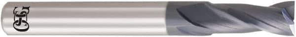 OSG - 3.3mm, 6.6mm LOC, 6mm Shank Diam, 45mm OAL, 2 Flute, Solid Carbide Square End Mill - Single End, WXL Finish, 30° Helix, Centercutting, Right Hand Cut, Right Hand Flute, Series 3721 - Exact Tool & Supply