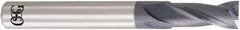 OSG - 3.3mm, 6.6mm LOC, 6mm Shank Diam, 45mm OAL, 2 Flute, Solid Carbide Square End Mill - Single End, WXL Finish, 30° Helix, Centercutting, Right Hand Cut, Right Hand Flute, Series 3721 - Exact Tool & Supply