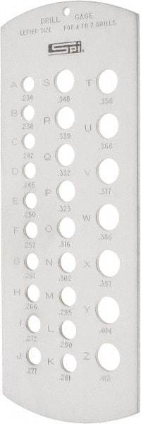 SPI - Drill Gages Minimum Hole Size (Letter): A Maximum Hole Size (Letter): Z - Exact Tool & Supply